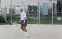 Milan Fleischmann, Vera´s cousin, at a tennis court, Toronto, 2000