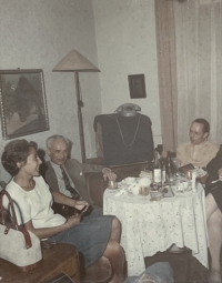 From left Vera on a visit to Prague, Kurt Arje, Milan Fleischmann, Prague 1963