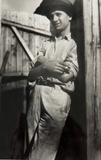 Victor on a farm, about 1920