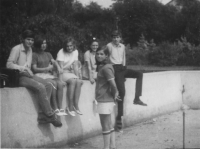 Marián Hošek with high school mates, first from right, 1967