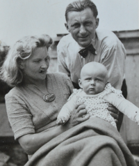 Jan Průša with his parents