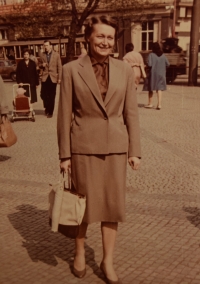 Jaroslava Slavíková in Prague around the year 1965