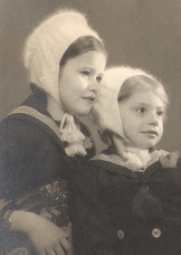 Lucie Čurdová with her sister Irena, 1930s