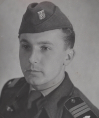 Oldřich Řičánek as a soldier during compulsory military service, around 1956