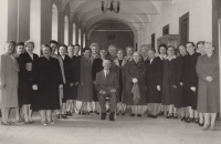 The Podhoran choir with choirmaster Hadravský, the mother of the witness is fourth from the left in the front row