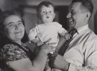 Witness's parents with grandson Pavel, 1960s
