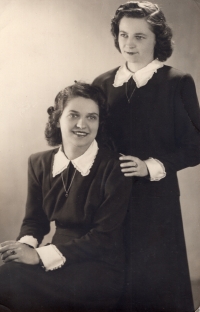 Věra with her older sister Liboslava, year 1948, Prague
