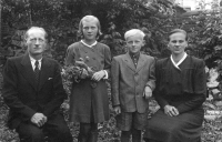 Josef Hlubek with his parents and sister Anna / around 1948