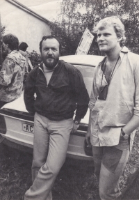 Together with Slávek Felcman, Lipnice nad Sázavou, second half of the 1980s