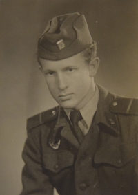 Karel Komers during his compulsory military service