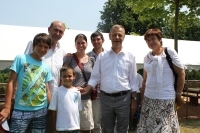 Marián Hošek (left) with visitors from the Taizé ecumenic community