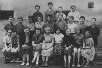 Class photo from elementary school, František Vít is in the middle row, 3rd from the left