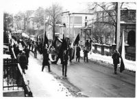 Liberec procession to the funeral of Jan Palach, Klášterní Street

