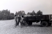 Collecting stones as part of the socialist labour brigade, 1988
