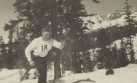 František Kalous at the Sokol races at Štrbské pleso, 50 km route, 1932