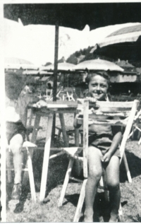 Josef Stingl as a boy at the swimming pool in Hraničná