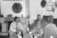 At Miroslav Horníček's cottage in 1987