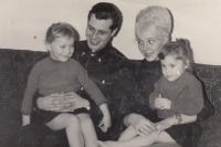 Wife and husband Ettel with daughters Věra and Sylva, 1966