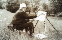 Witness painting in the Bohemian Paradise, around 1992