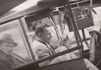 Věra with her father on a plane, 1947