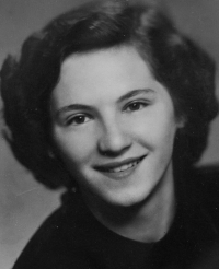 Marie Loučková (née Oharková), graduation photo, 1953