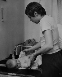 Sons Ladislav and newborn Martin, 1972