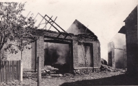 The aftermath of barn fire in 1957