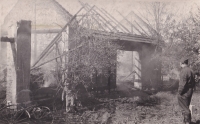 The aftermath of barn fire in 1957