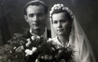With his wife Anna, 1952