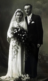 With his wife Anna, 1952