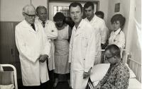 At a hospital, Vladimír is second from the left 