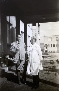 Father Otto Kořínek in the hospital in Ústí nad Orlicí in 1950