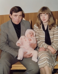 Iva Rudolecká with her husband Zdeněk and eldest daughter Michaela at a Welcoming Little Citizens ceremony in 1984