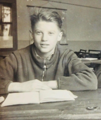 Jiří Hradecký at elementary school, 1950s