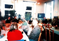 Christmas celebration for homeless people in Nadeje centre, Prague, approx. 2003