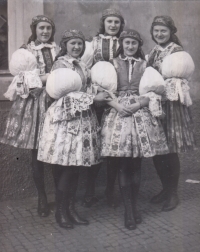 Vera Domincova with the girls from Hradistan, 1954
