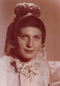 Věra Domincová in her Podlužák costume, 2nd half of the 1950s
