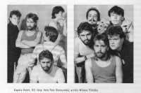 The Hobbit Band, the 1980s. Witness with a beard, in a tank top.