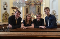 Tomáš Kábrt with his wife and sons