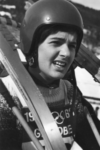 Dana Beldová, married name Spálenská, at the 1968 Grenoble Winter Olympics
