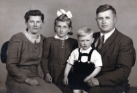 Adelheida Pačková with her parents and brother Jan / 1952
