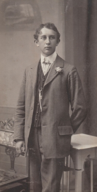 Grandfather Jaromír Vraštil in Šumava early in his teaching career