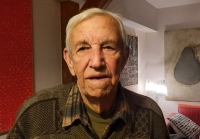 The witness, Georgios Chamonikolas, in his Brno apartment. 26th November, 2021