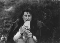 Marta Pechová on a trip in the 1970s