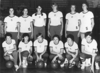 Marta Pechová (third from top left) in the jersey of Czechoslovakia in the 1970s