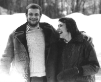 Marta Pechová with her husband in the mountains in the 1970s