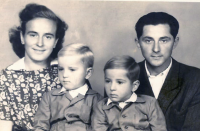 The family of Antonín Ondroušek, Komárno, around 1954 
