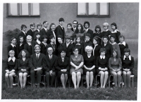 Vsetín Grammar School class photo, 1971