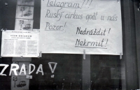 A shop window in Vsetín, August 1968