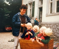 As an au-pair girl at count Norbert Stillfried's in Saldeburg in Bavaria. 1984
